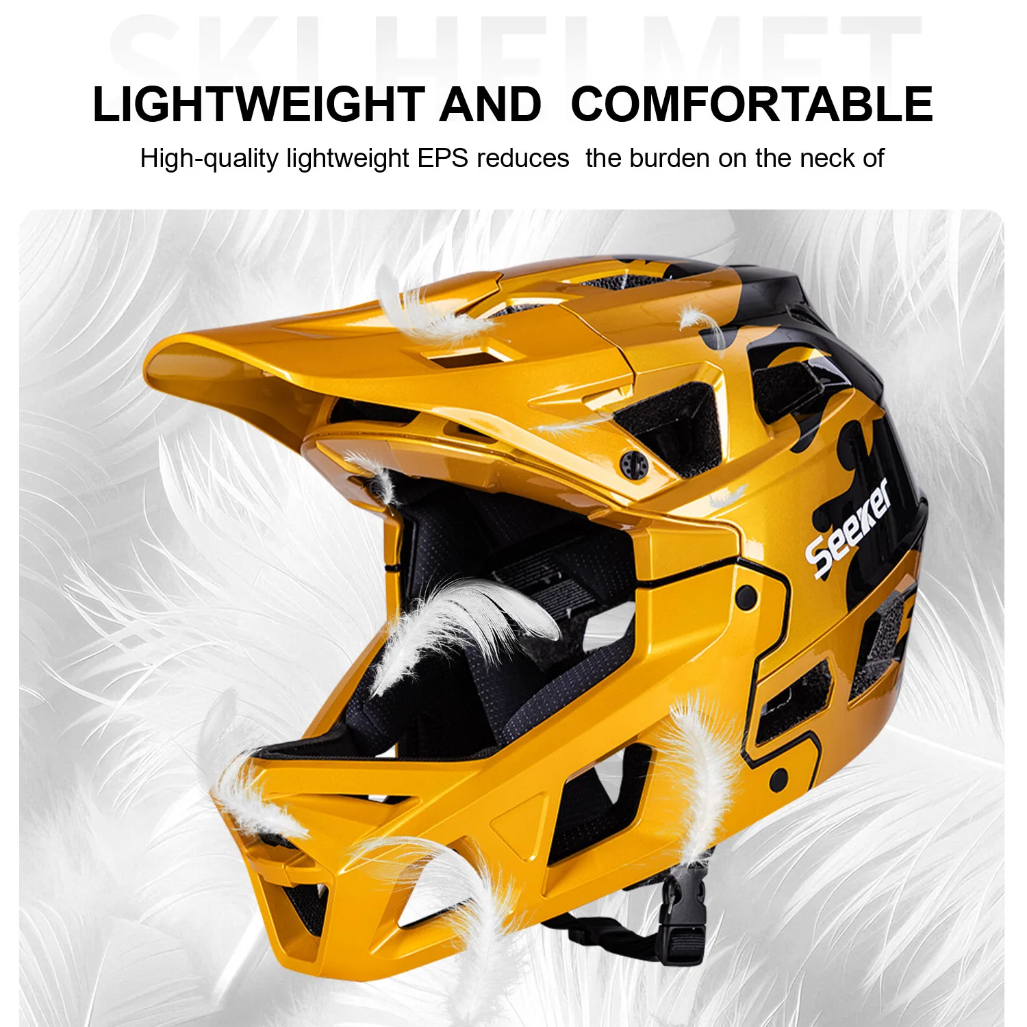 Seeker Off-Road Helmet Men's and Women's Sports Cycling Helmet Mountain Bike Helmet Competition Downhill Bicycle Full-Face Helme
