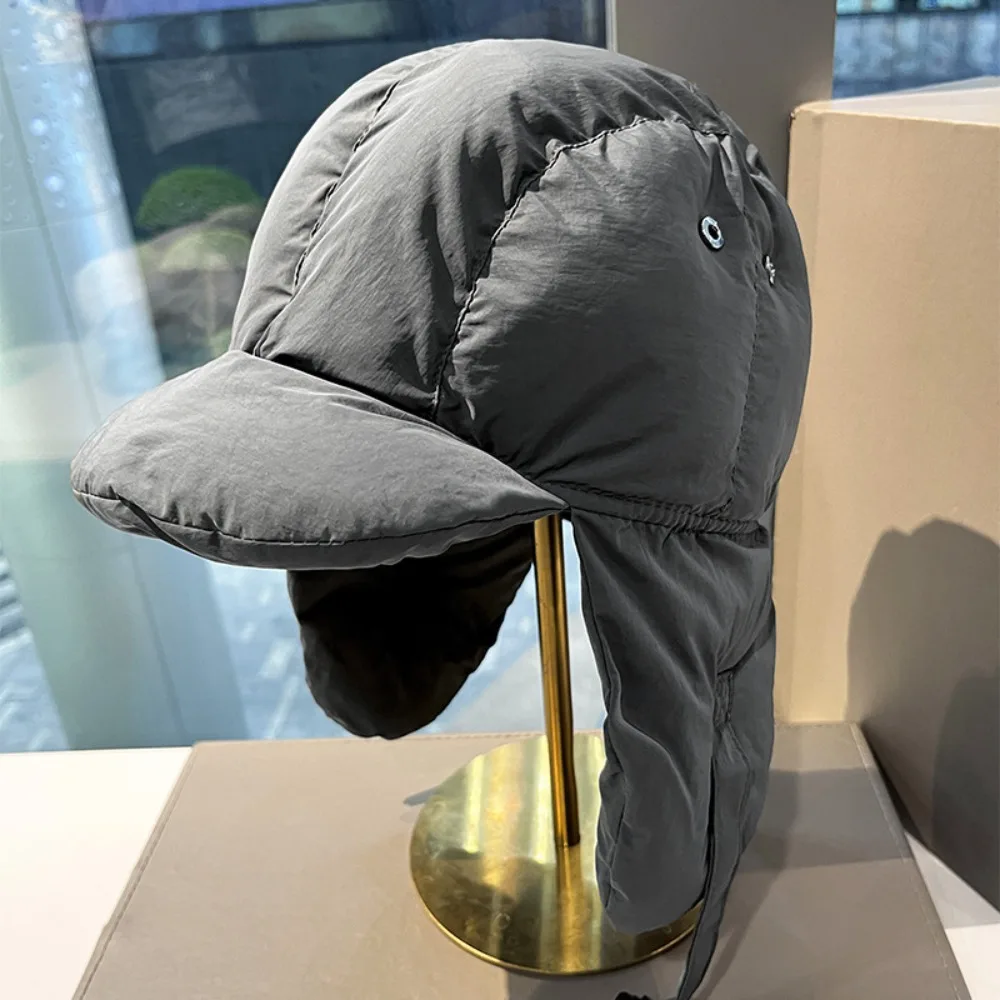 

Solid Color Padded Bomber Hats Ear Flaps Korean Version Thermal Pullover Trapper Hat Retro Style Thermal Padded