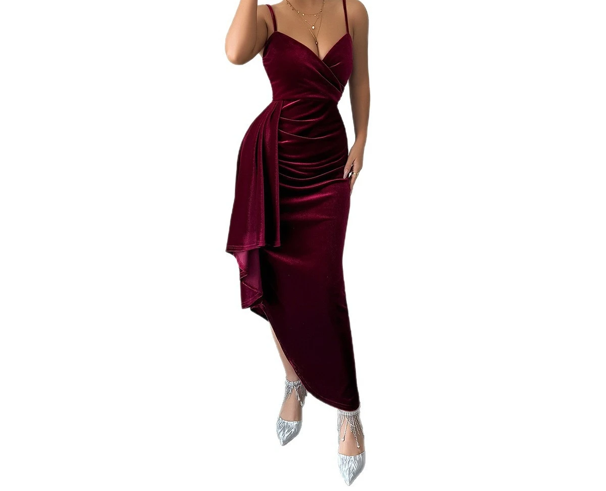 Elegante en hoogwaardige lange rokjurk met hemdje voor dames herfst/winter 2025