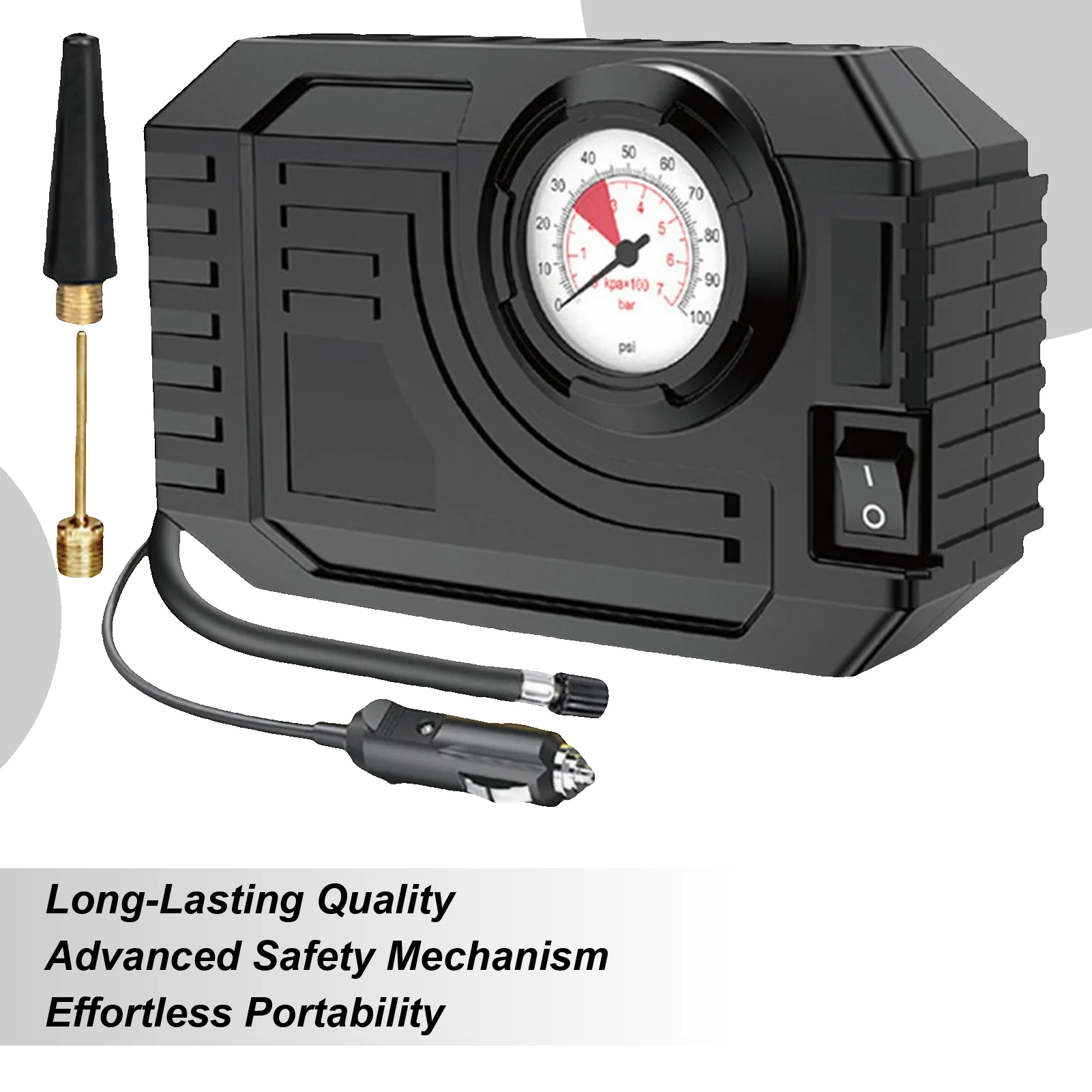 

Накачиватель автомобильных шин 150PSI Беспроводной воздушный насос для шин со светодиодной подсветкой Автомобильные аксессуары Электрический велосипедный насос для седанов Грузовик Мотоцикл