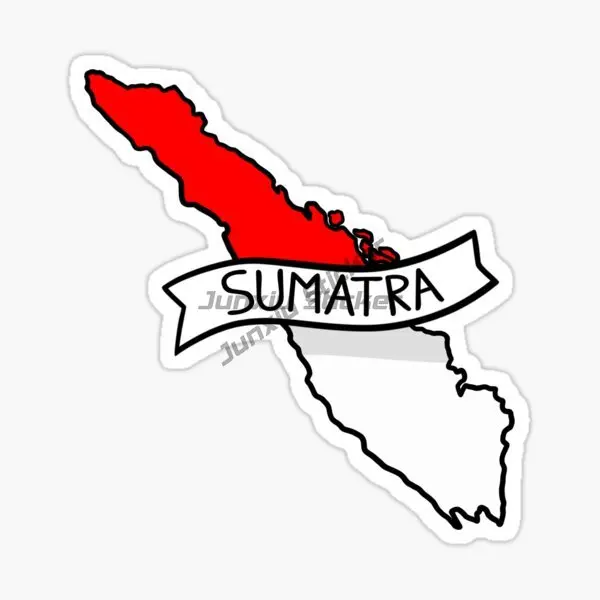 Pegatinas decorativas autoadhesivas de vinilo para coche, isla de Sumatra, Sudeste Asiático, Indonesia, turismo