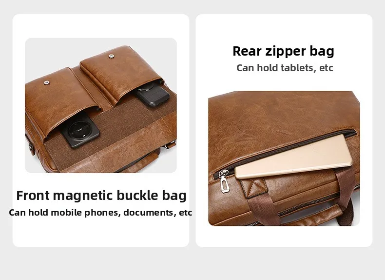 Nuova valigetta da uomo, borsa per laptop multistrato impermeabile di grande capacità, borsa a tracolla monospalla casual e alla moda