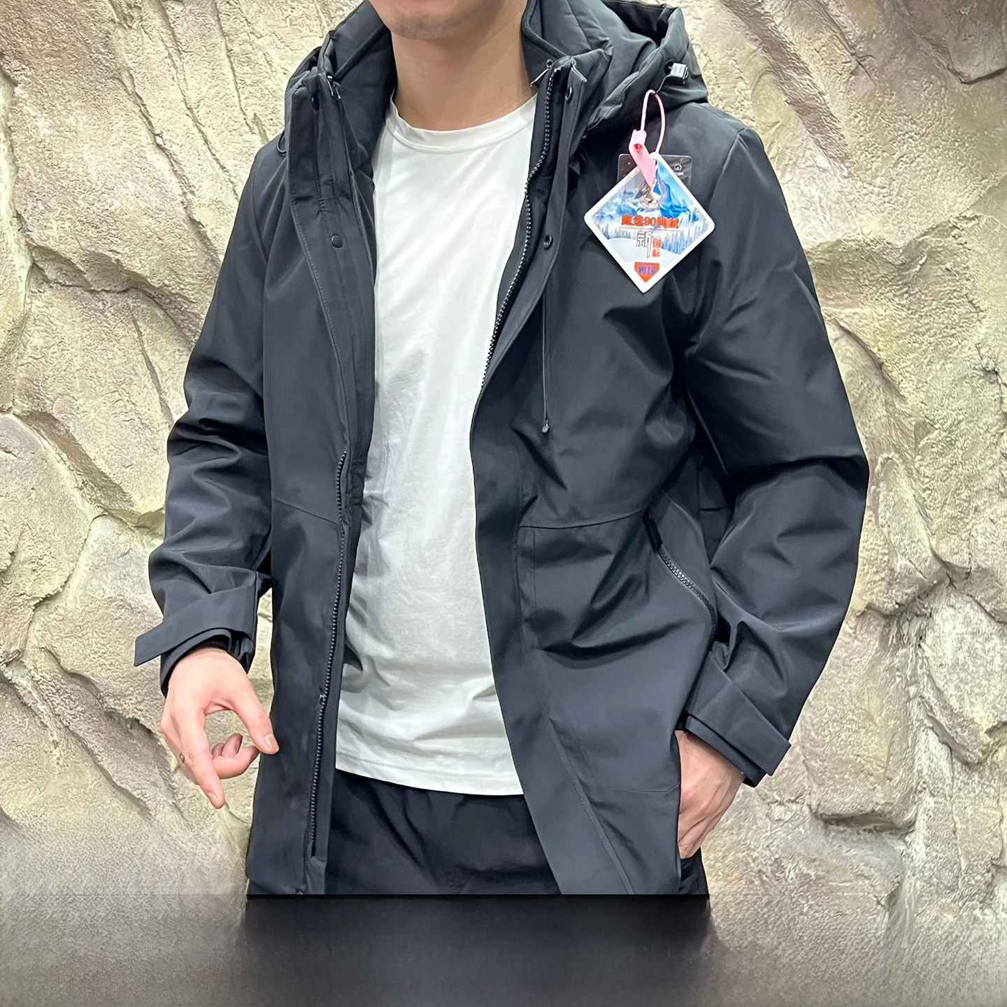 

Detachable Inner Liner 90 Du down Filling Windproof Men's Tee-in-One down Jaet Polar Series Urban Casual Long Sve Zi...