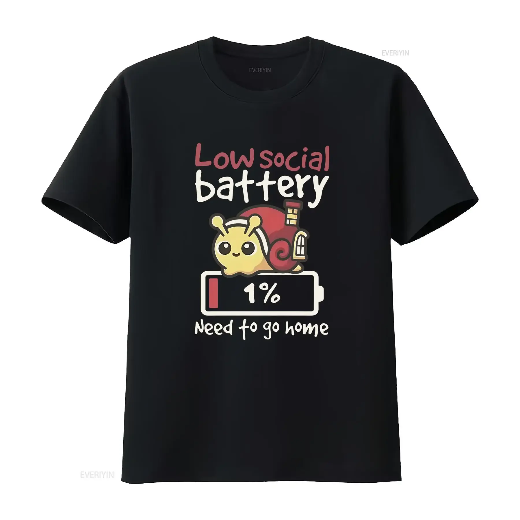 Low Social Battery Snail T Shirt Funny Introvert Anti Ironic Humor vintage Washed streetwear fashion Soft Stylish Versatile