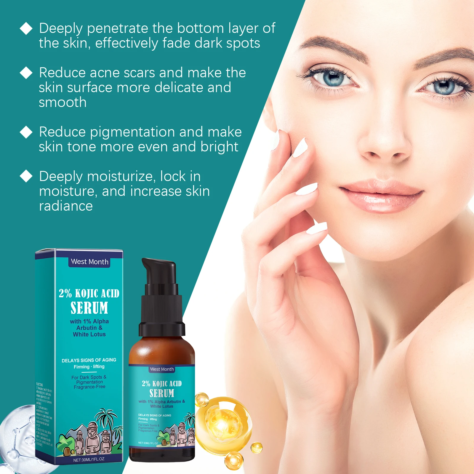 لوشن ترطيب الشتاء للوجه للبشرة الجافة مصل ترطيب مهدئ مع النياسيناميد للبشرة الحساسة غير دهني 30 مل