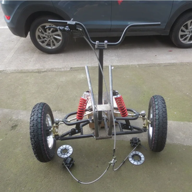 Modified tricycle four-wheel electric vehicle accessories, kart handlebar steering front suspension steering 4.00-10 tires