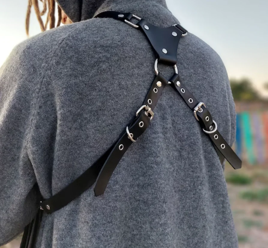 Unisex Faux Leather Medieval Punk Backpack Adjustable Length Retro Bag Costume Accessory Shoulder Strap Underarm Cross-body Bags view 6
