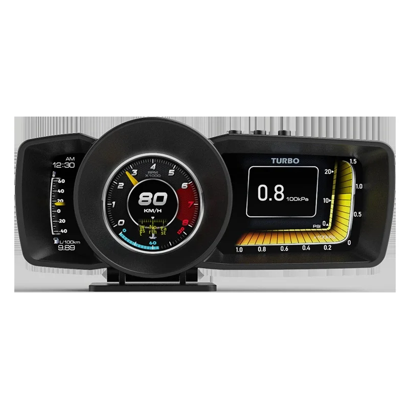 Car Obd New Combiner HUD Head-Up Display Multi-Function LCD Instrument Panel Water Temperature Turbo Tachometer
