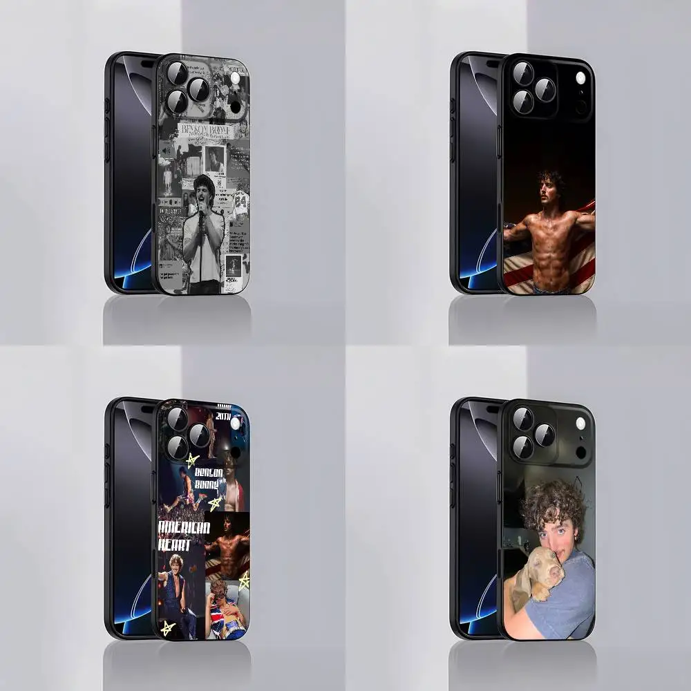 

B-Benson American Heart Boone Phone Case For iPhone 17,16,15,14,13,12,Pro,Max,Plus,E,SE4,Air,Mini Black Soft Cover