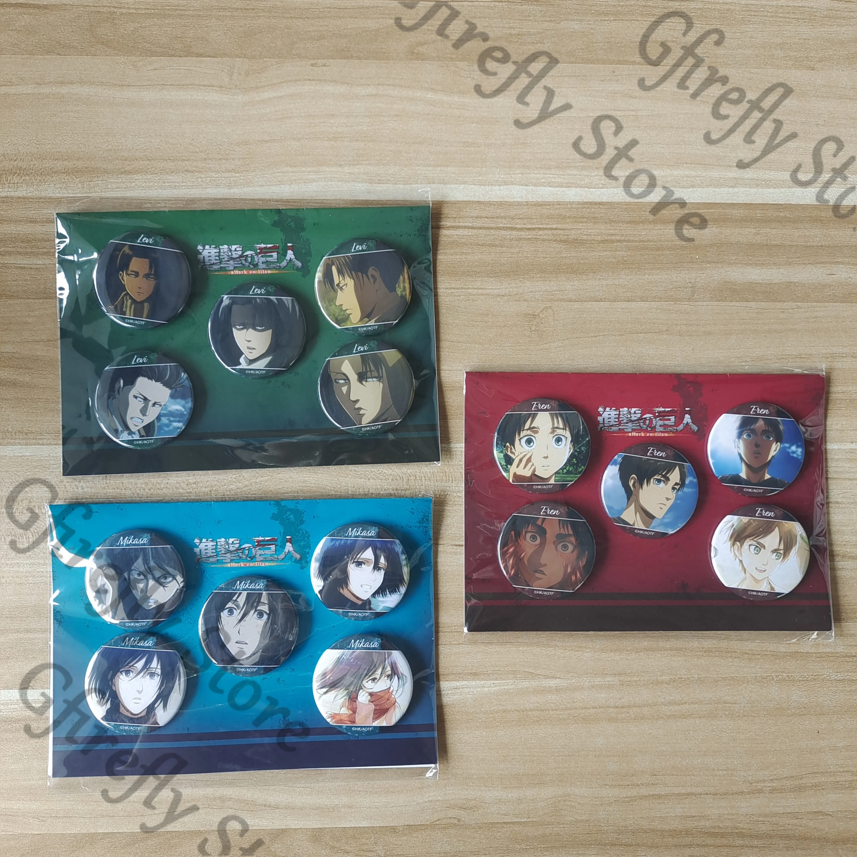 

Levi Ackerman Badge Attack on Titan Brooch Eren Jaeger Mikasa.Ackerman Cosplay Emblem Official Tinplate Breastpin Ornaments