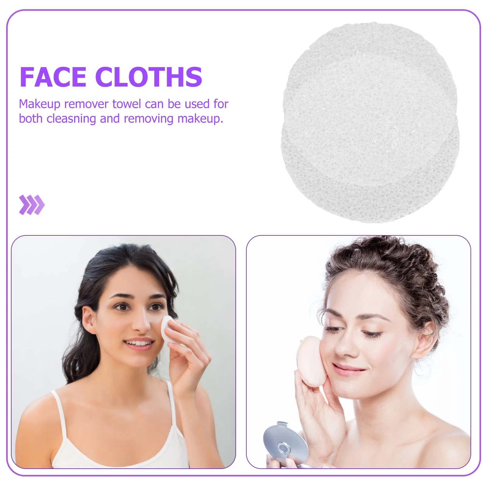 Panno struccante Asciugamani morbidi riutilizzabili per il viso per la pulizia della rimozione del trucco Cuscinetti lavabili per la pulizia del viso Panni struccanti