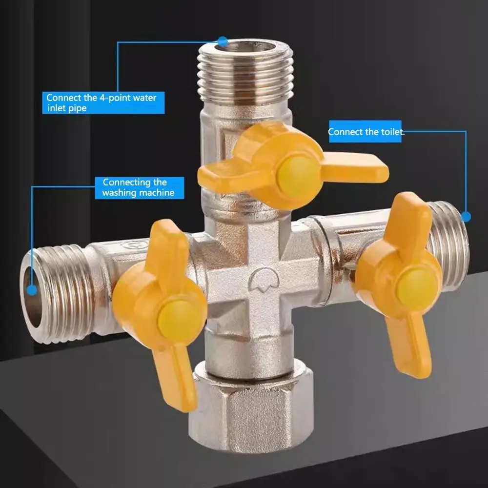 2/3 สวิทช์ทองเหลืองวาล์วเปลี่ยนทิศทาง 1/2 "ท่อ Barb หนา Y รูปวาล์ว Anti-leak กันสนิม 3 WAY ปิดวาล์วน้ํา/น้ํามัน