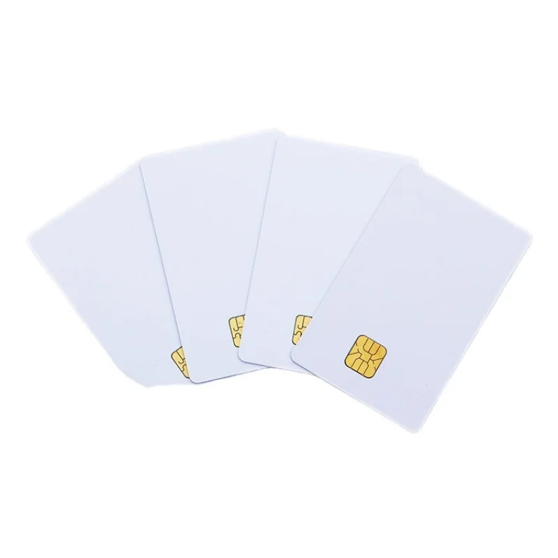 

100pcs a lot White PVC SLE4442 SLE4428 chip card blank smart access control card with free samples