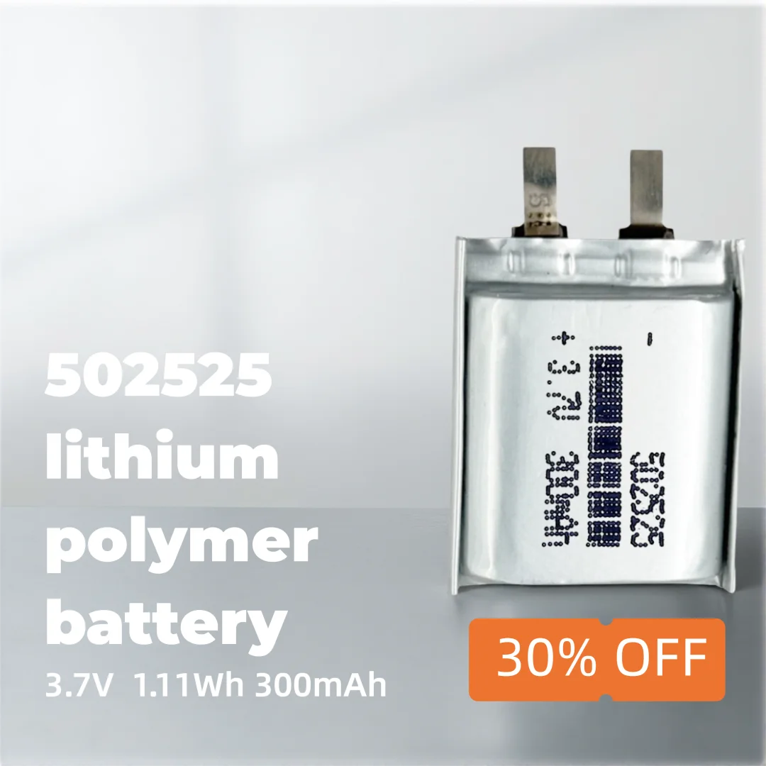 

High-Capacity Li-ion Polymer Battery 502525 3.7V 300mAh Rechargeable Cell for Mini Electronics, Wearables, DIY Projects