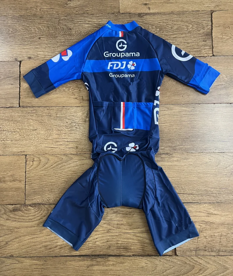 LASER CUT Skinsuit 2025 GROUPAMA FDJ Team Bodysuit SHORT Cycling Jersey Bike Clothing Maillot Ropa Ciclismo