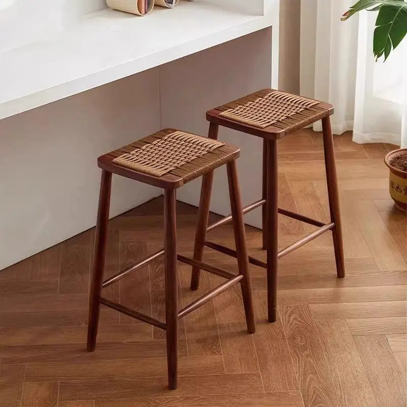 Solid wood rope bar counter square dressing household bar  high-footed