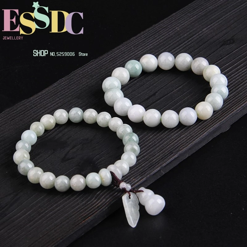 

Ethnic Style Burmese Natural Jadeite Bead Men And Women Lucky Bracelet