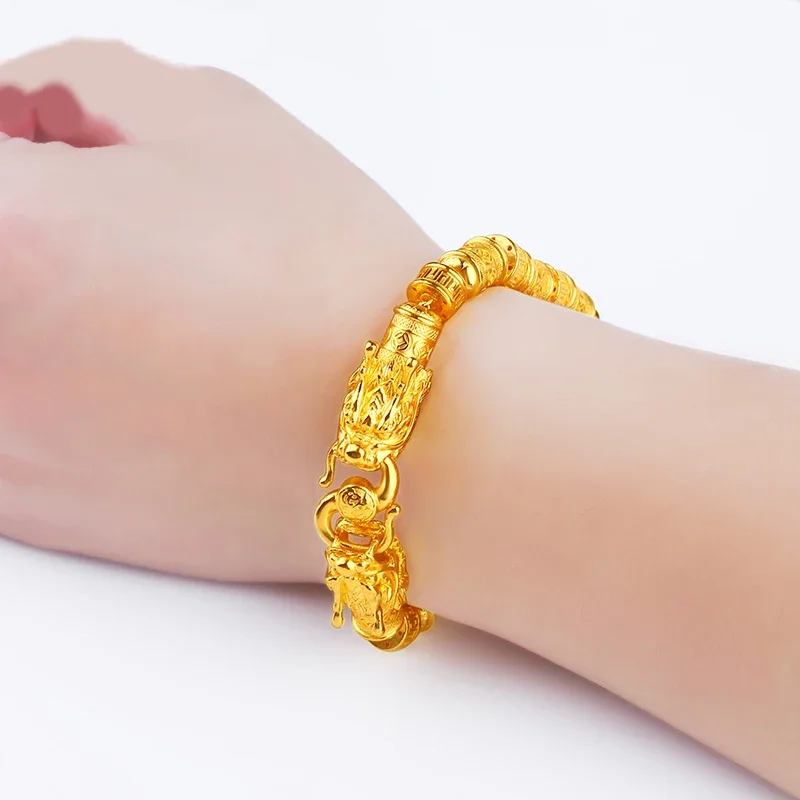 JLZB 24K Pure Gold Bracelet Real 999 Solid Gold Bangle Upscale Beautiful Butterfly Trendy Classic Jewelry Hot Sell New 2023