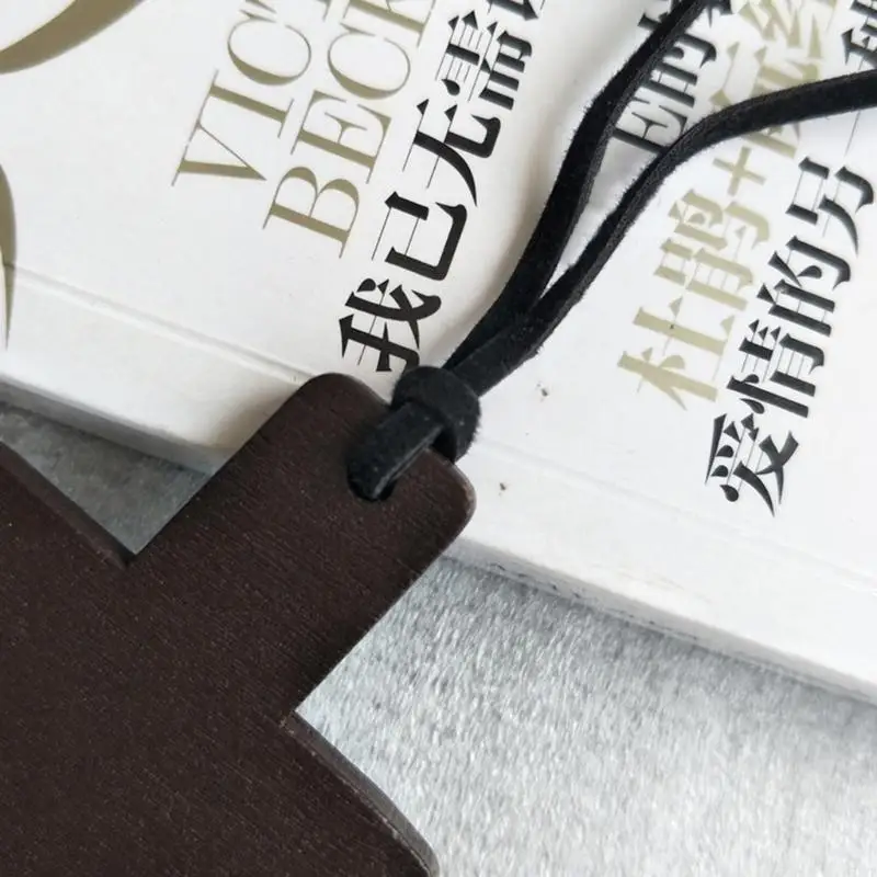 587F Retro Men Women Brown/Black Rope for Cross Pendant Christian Religious Neck