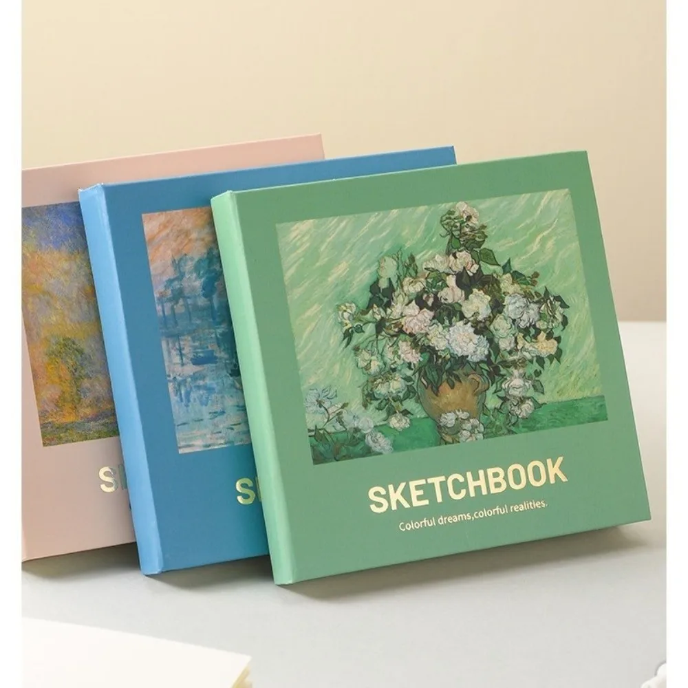 96 Sheets Mini Drawing Book Square Shape Blank Pages Sketchbook Portable Size Mini Format Sketching Book Sketching Practice