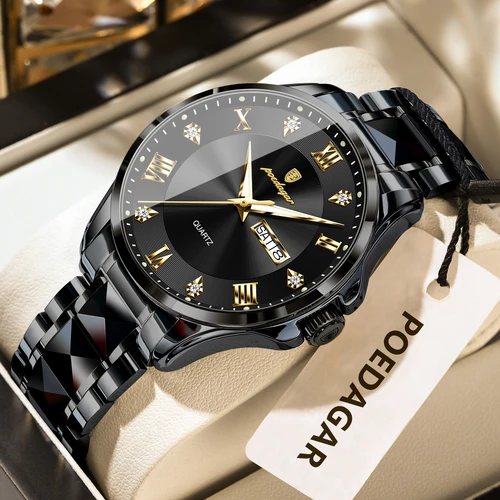 Reloj POEDAGAR Original de lujo para hombre, resistente al agua, luminoso, con fecha, semana, reloj de moda para hombre, relojes de negocios de cuarzo de acero inoxidable para hombre