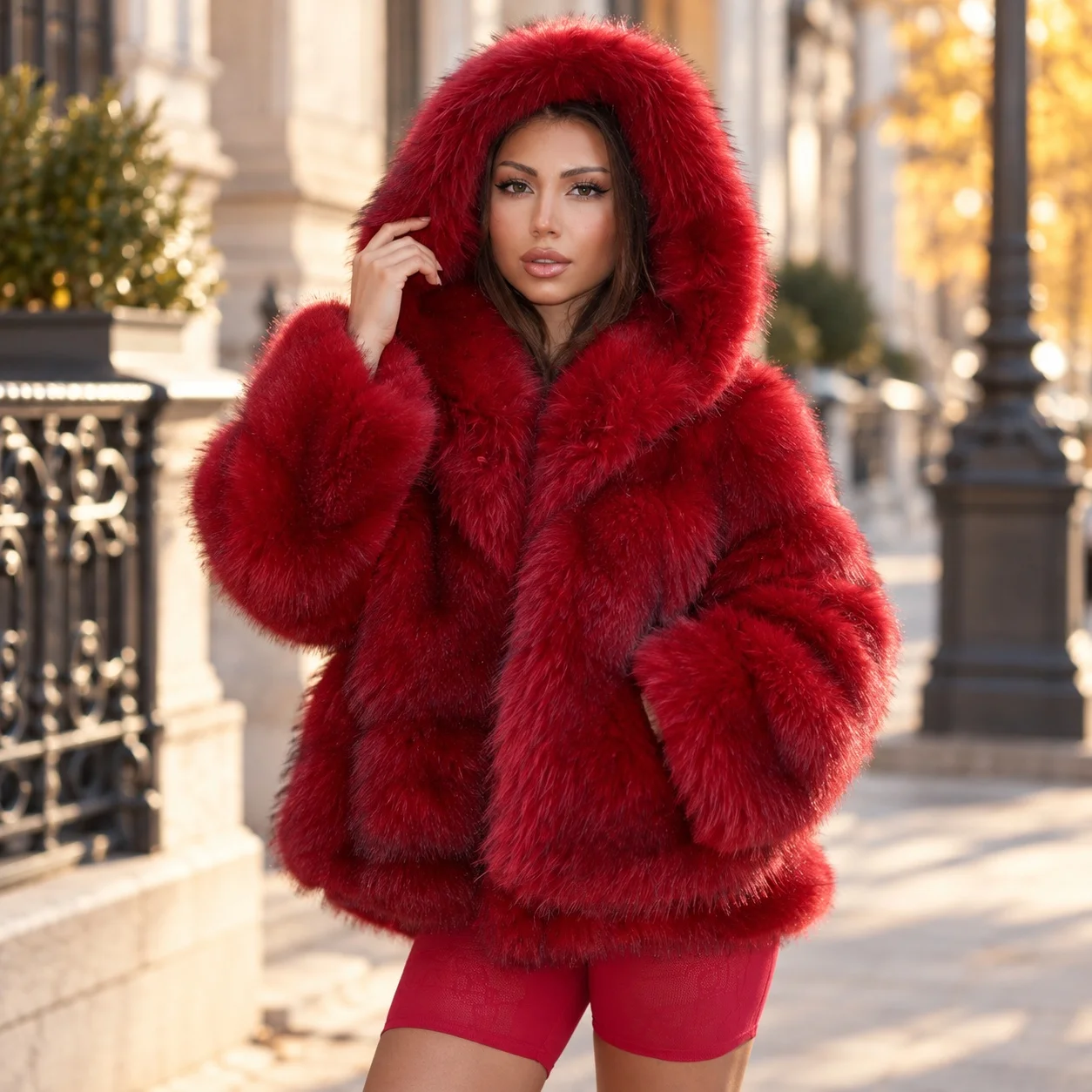 Hooded No Hood Coat Mid Length Fresh and Sweet with Edgy Streetwear Regular Sleeve Autumn Mid Long Length Zipper Women Coat
