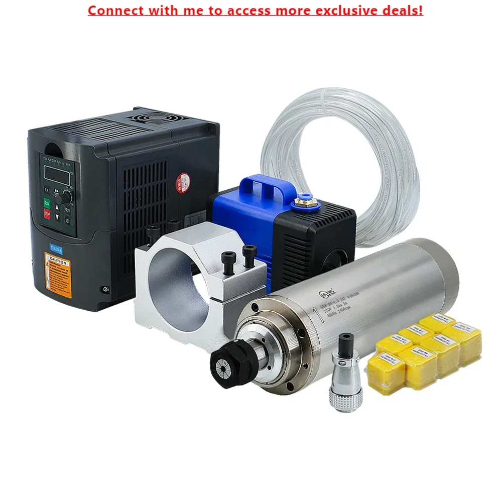 

110V 220V 380V 24000RPM ER11 Collet 65mm Spindle Kit 1.5KW Water Cooled Spindle For Wood Working