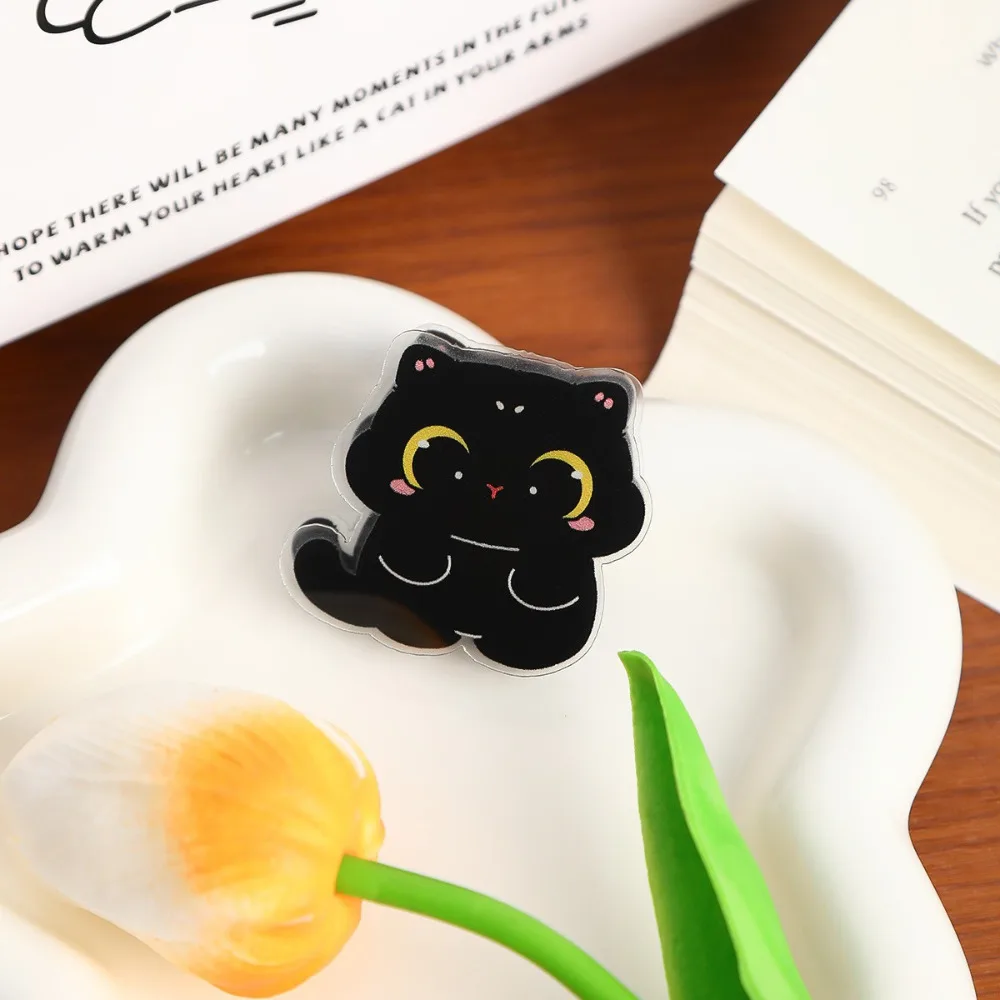 Kawaii Cat PP Clips Cartoon Cute Kitten Hand Account Clip Acrylic Stationery Note Clip Cute Creative BB Clips Student Gift