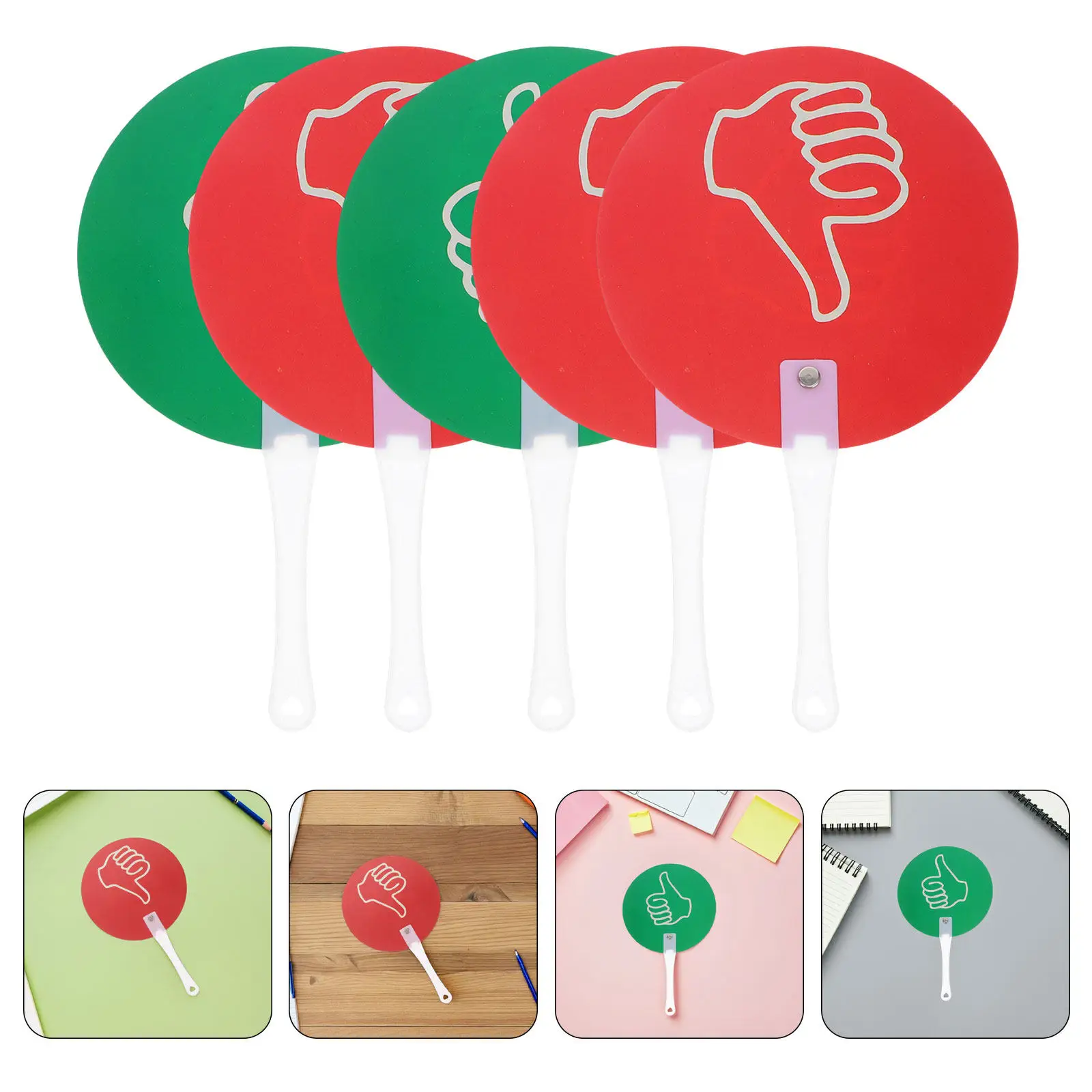 Double Sided Voting Paddles 20 Pack Plastic Thumbs Up Down Signs for Classroom Teacher Feedback