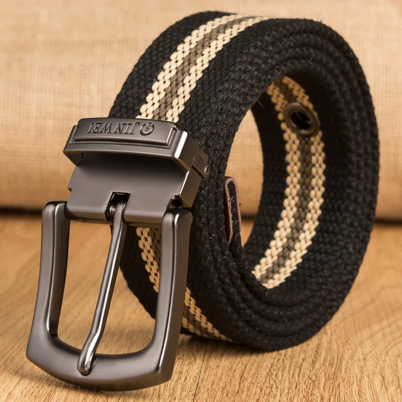 3.8cm Tactical Men Canvas Belts for Jeans Male Casual Metal Pin Detachable Buckle Straps Belt for Men 4mm Thick