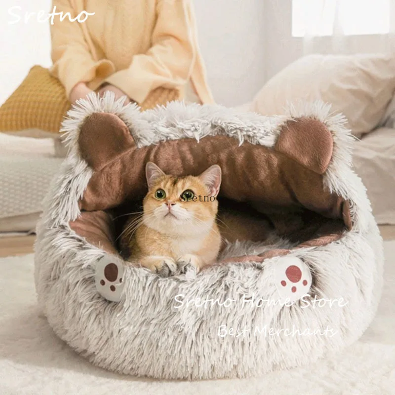 

SRETNO Cat Nest Winter Thicken Warm Closed Small Dog Nest Cat Beds Puppy Nest Sleeping Warm Pet Supplies Mats cama para gatos