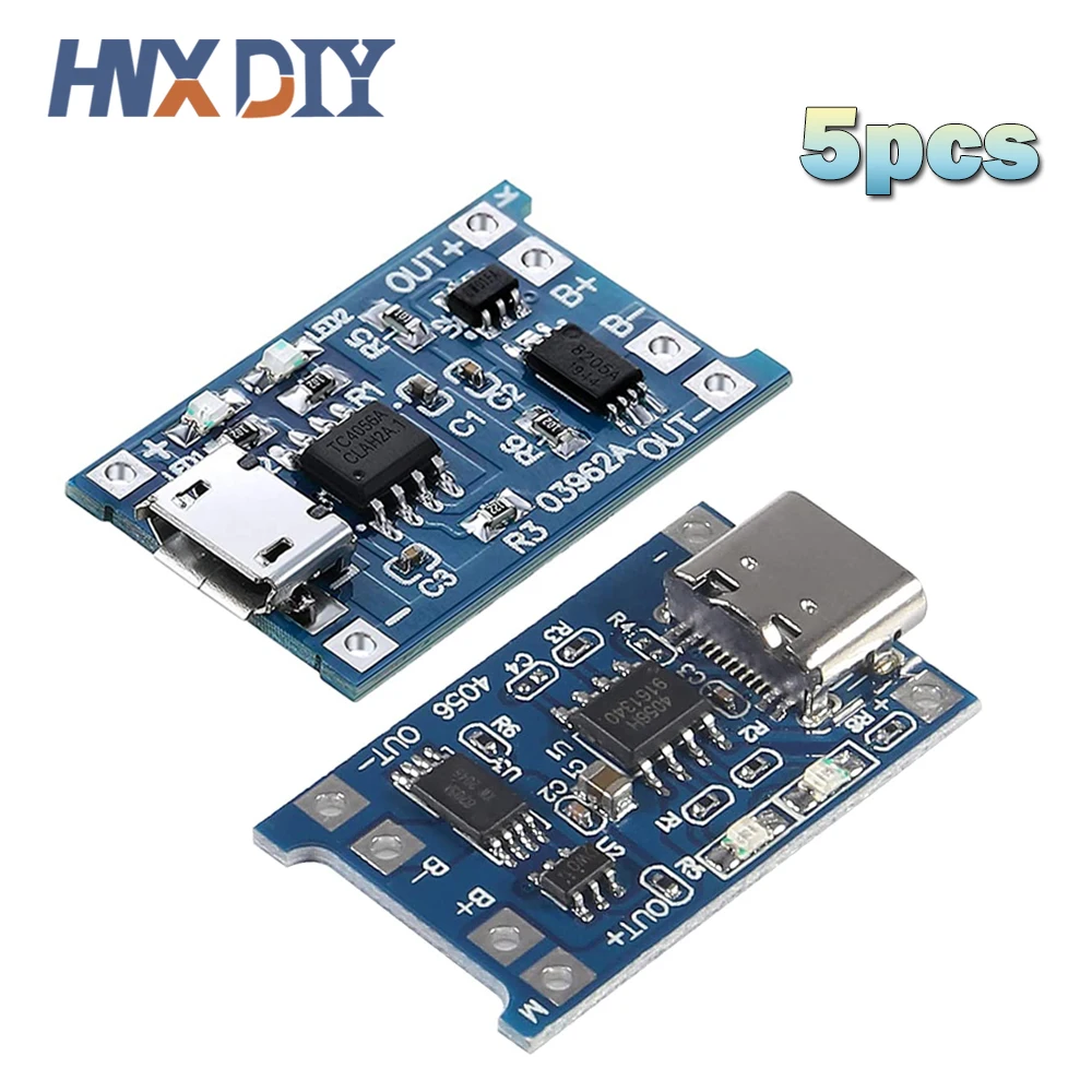 5/10PCS 5V 1A Micro USB Typ-c 18650 TP4056 Lithium-Batterie Ladegerät Modul Lade Bord mit Schutz Dual Funktionen