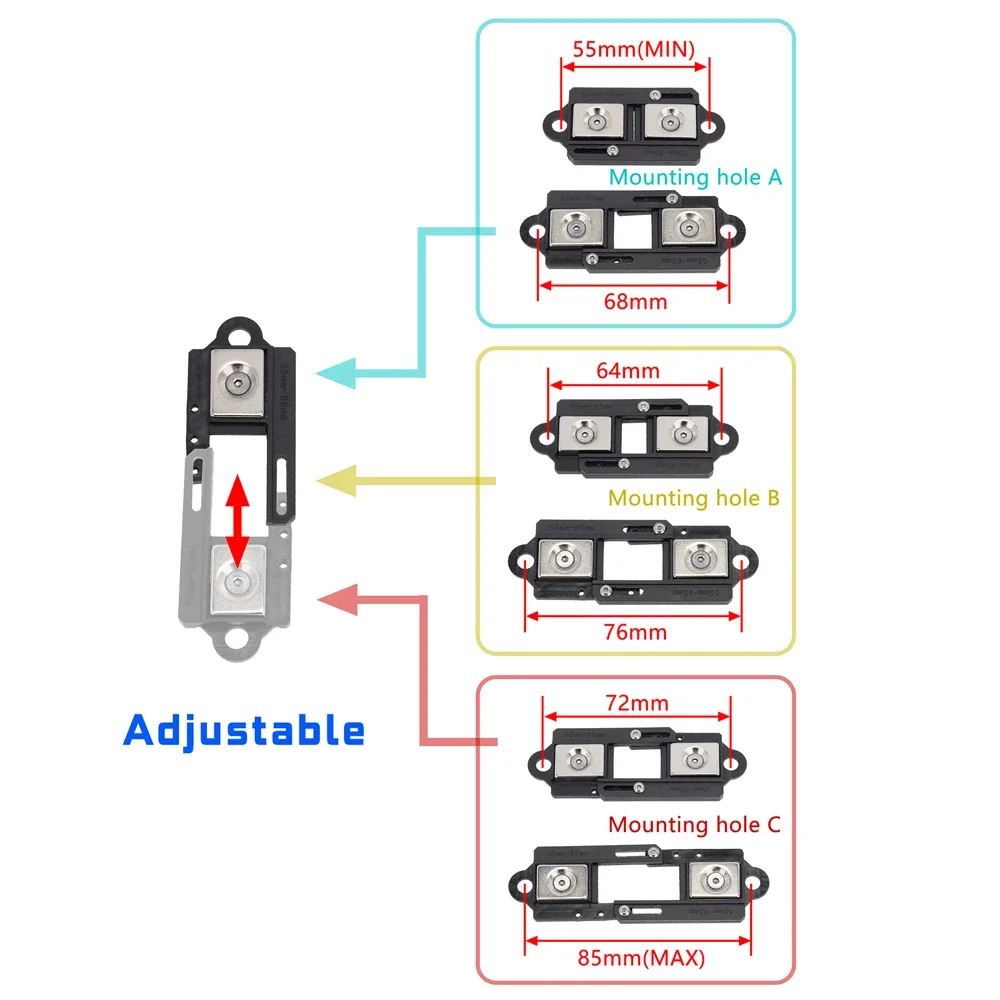 4Pcs Adjustable Magnetic Body Post Mount Car Shell Column 55-85mm for 1/10 RC Crawler TRX4 TRX6 SCX10 90046 D90 86100 MST CFX