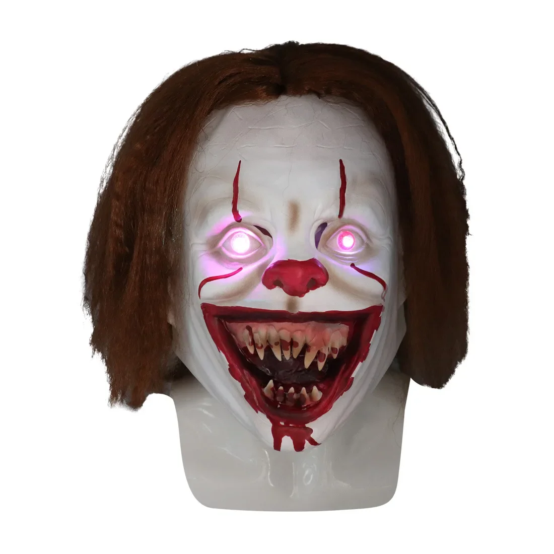 جوكر 2 اللاتكس توهج تأثيري قناع الرعب هالوين شعر مستعار LED