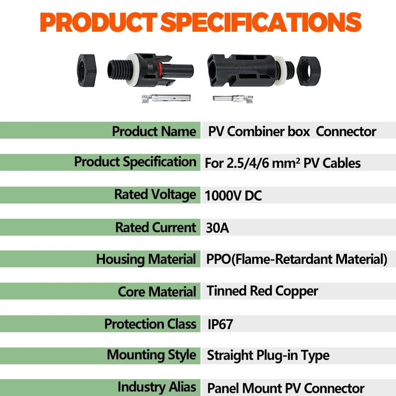 XIONGISOLAR High-quality 50pairs1000V 30A Panel Mount Connector with 2pcs Spanner Waterproof IP67 PMC for PV Inverters and PV DB