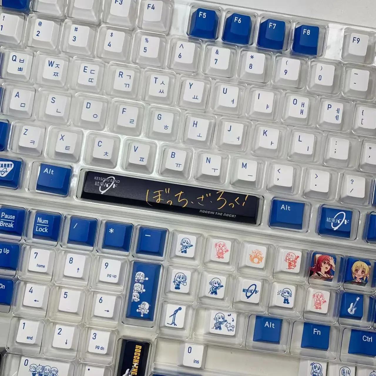 Korean Keycap BOCCHI THE ROCK Keycaps Anime Yamada Ryo Theme 138 Keys PBT Dye Subbed Cartoon Gaming Key Caps for ANSI Layout