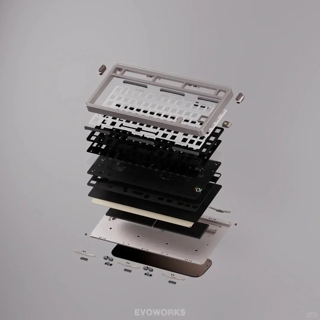 НОВАЯ механическая клавиатура EvoWorks EVO75 Esport, 3 режима, беспроводная клавиатура с горячей заменой, быстрая съемная 2 алюминиевых клавиатуры QMK/VIA