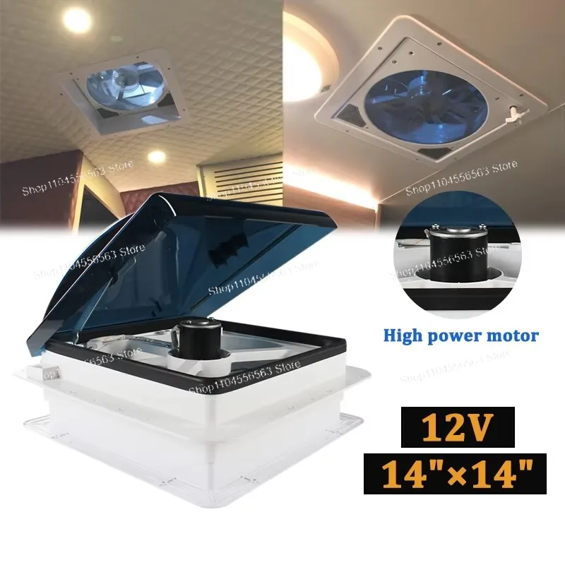 TYTXRV Caravan Electric Exhaust fan 14' 12V CE UV Resistant wind Ventilation heat dissipation with Remote control For RV Camper
