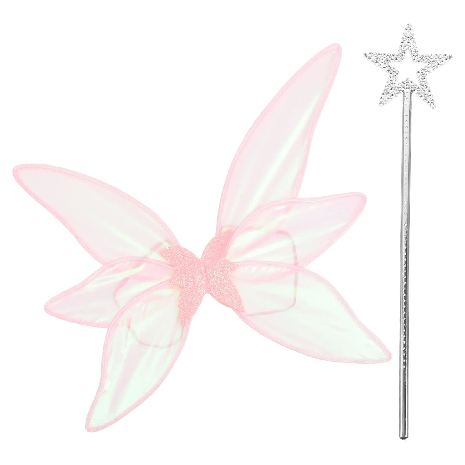 

6 Pieces White Transparent Fairy W for Kids Girls Costume Party Lightweight Decorative Accessories Set