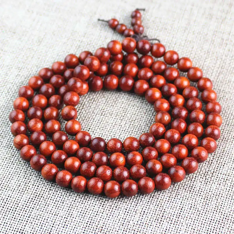 Natural Africano Red Sandália Pulseira de Contas, Budista Mala Meditação Oração, BRO549, 6mm, 8mm, 108pcs