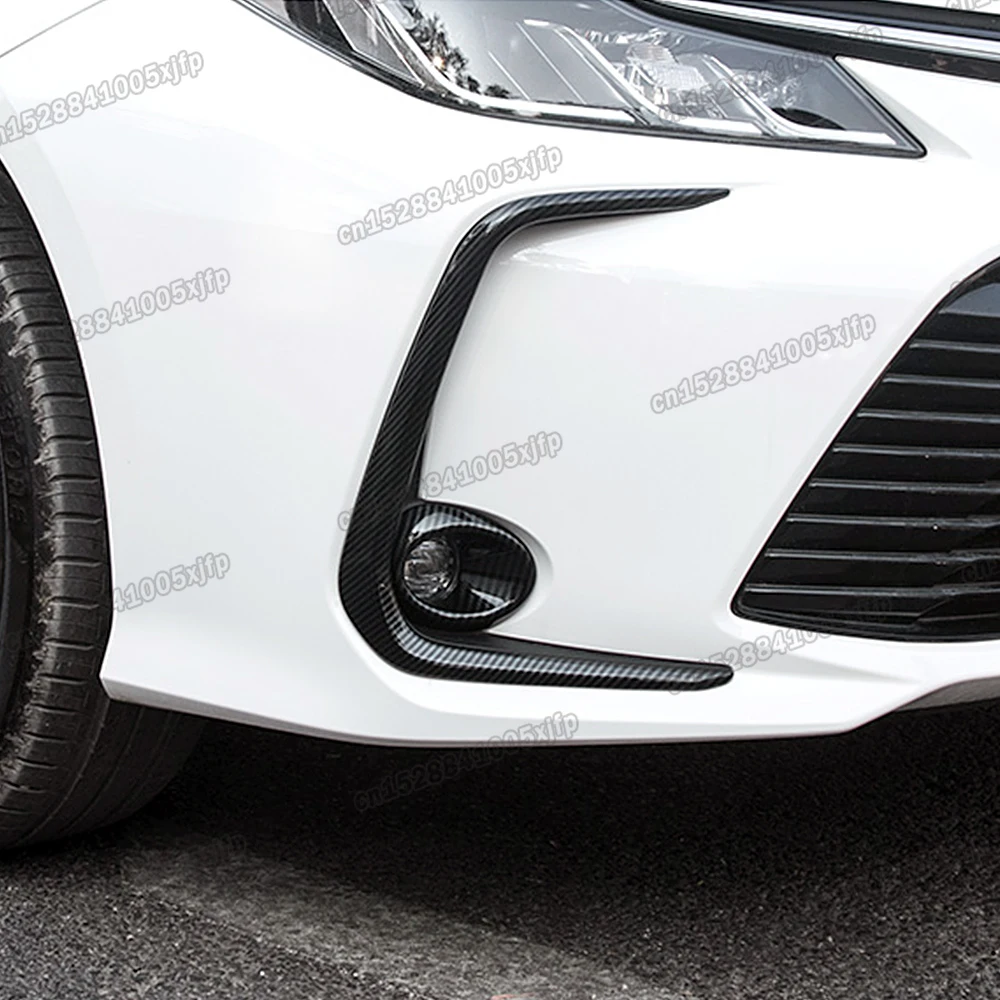 carbon fiber abs car front foglight fog light lamp ring trims for toyota corolla 2019 2020 2021 2022 e210 accessories auto