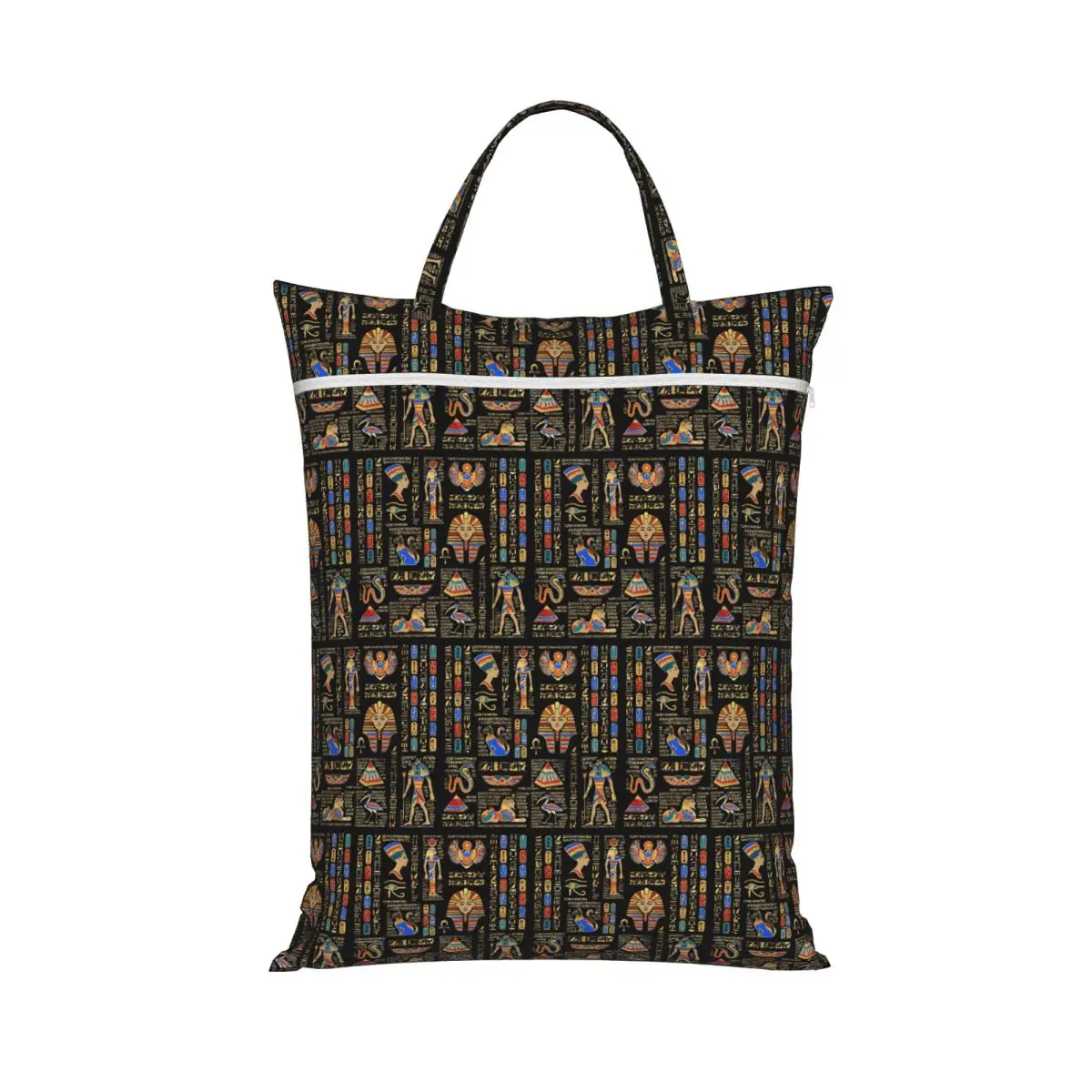 Egyptian Hieroglyphs And Deities Laundry Collector Foldable Laundry Basket Large Storage Washing Basket Home Organizer