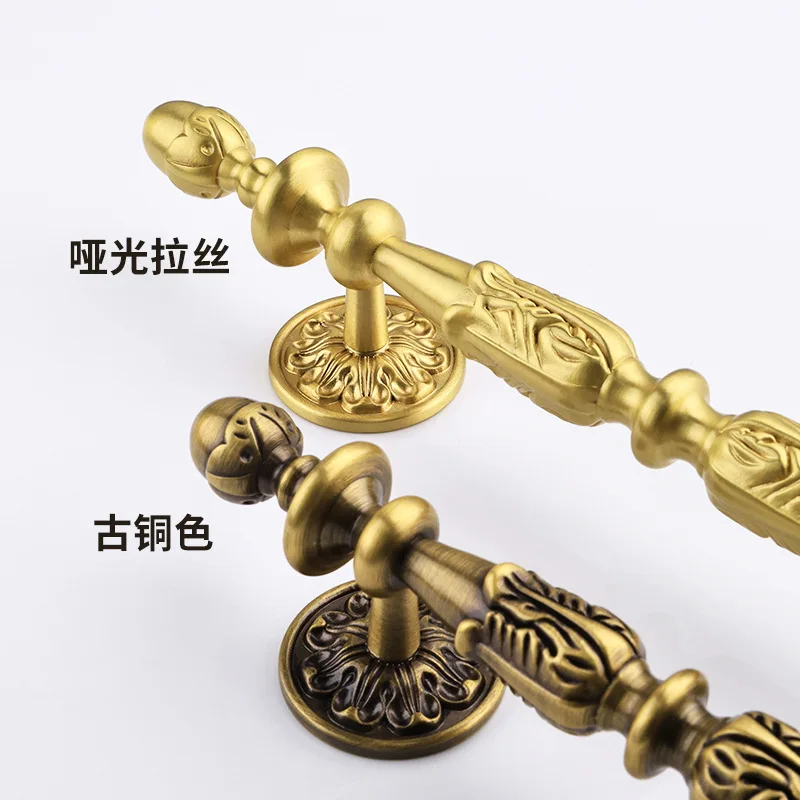 

Скандинавские винтажные латунные резные ручки для мебели, роскошные ручки из цельной латуни для ящиков, комодов, книжных шкафов, винных шкафов