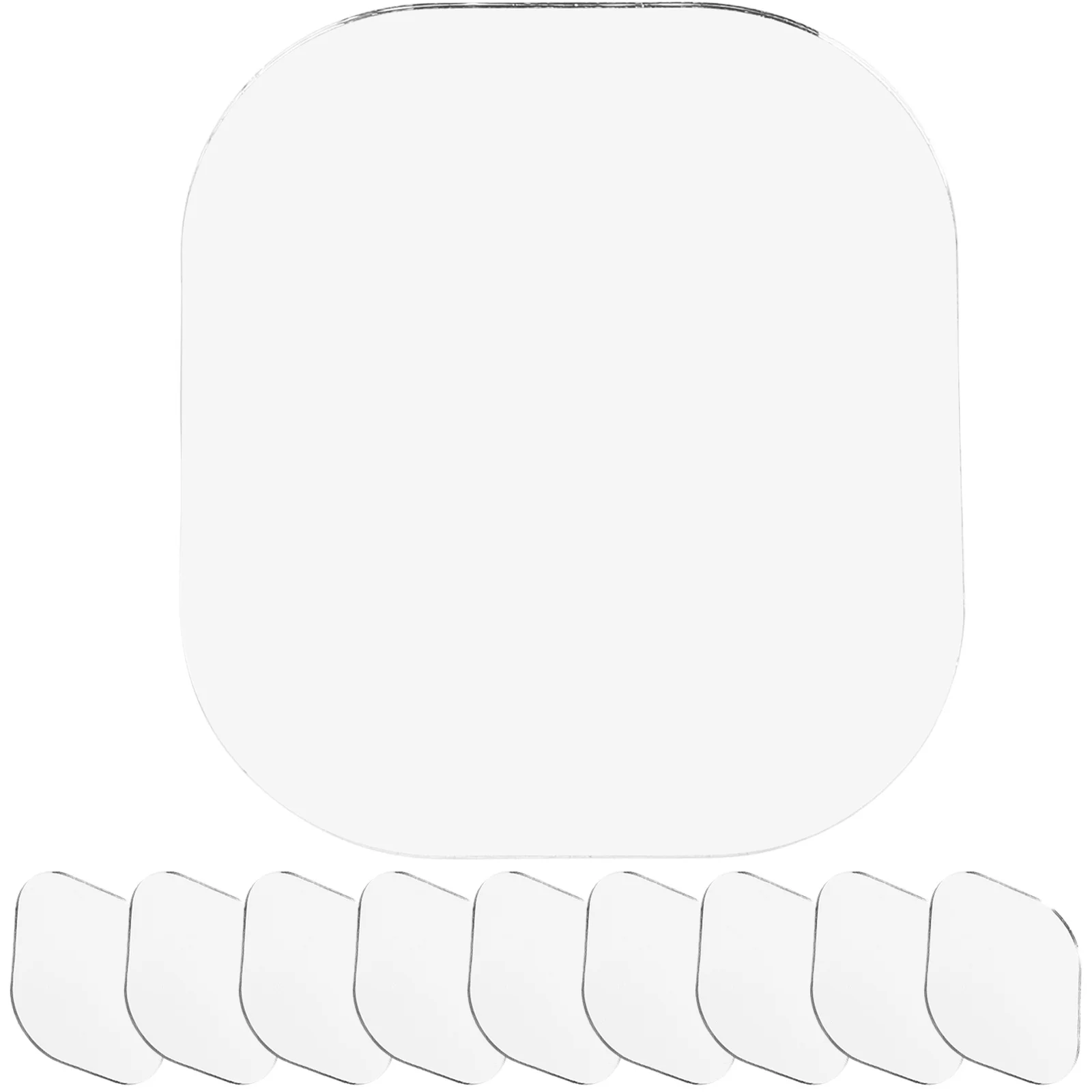 10 pçs pequenas folhas de espelho de vidro diy espelhos de maquiagem artesanato suprimentos portátil leve espelho de maquiagem alta