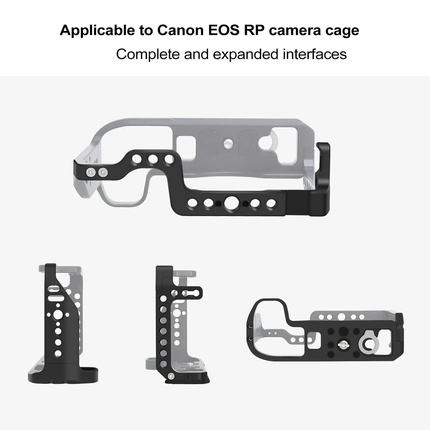 Camera Cage for Canon EOS RP Camera Video Shoot Stabilizer Cage Frame Rig with ARRI 1/4 3/8 Holes for LED Light Tripod