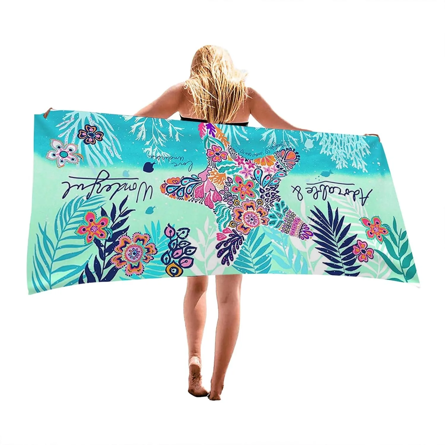 1PC Ocean animals pattern Beach Towel for friends Gifts Towel Quick-Dry Towel For Bath Yoga Tourism Beach GYM Camping Swimming
