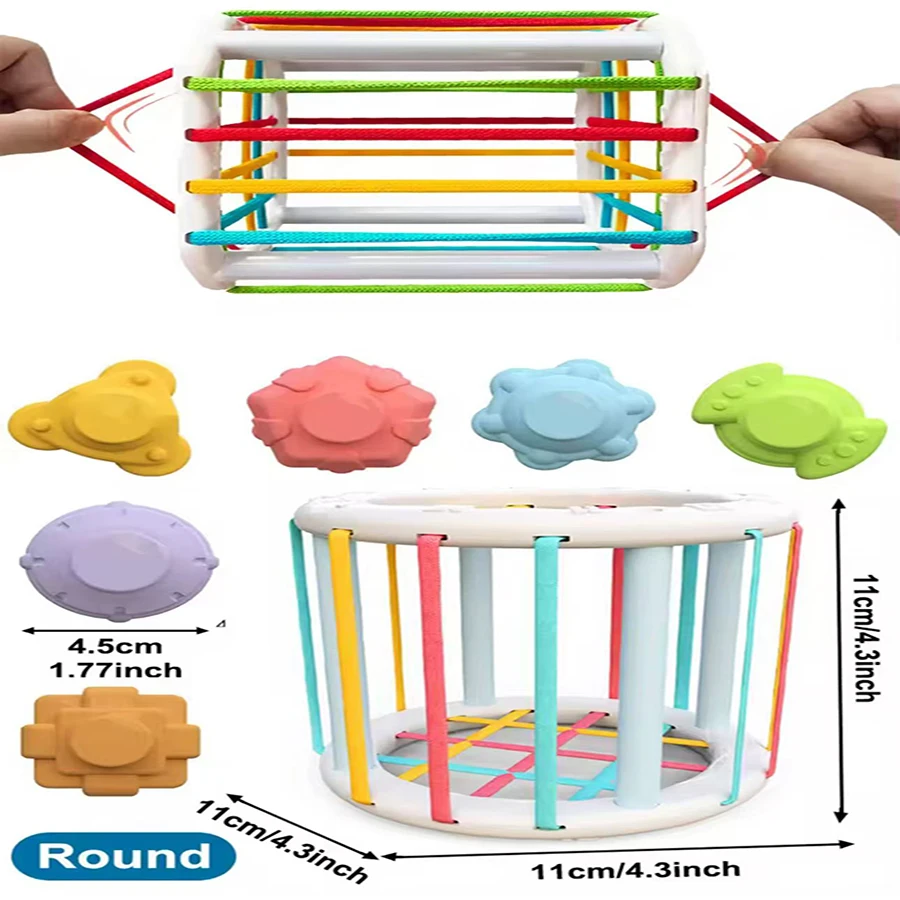 1PCS-Montessori Form Sorter Cube Regenbogen Bunte Blöcke Sortierung Spiel Infant Kognitive Grip Training Lernen Pädagogisches Spielzeug