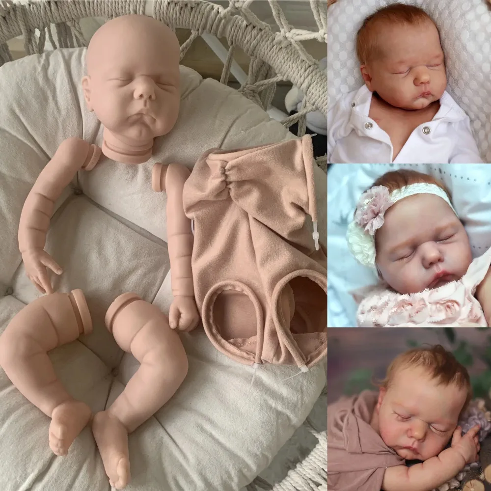 19 Inches Reborn Baby Doll Kit Willa Unpainted Blank Body Parts with Body Handmade Kit Bebe Reborn Baby Reborn Doll Kit