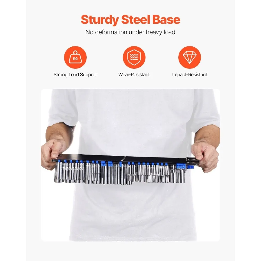 Set di organizer per prese portatili recentemente aggiornato 2 pezzi 160 clip Vassoio per prese in acciaio metrico SAE