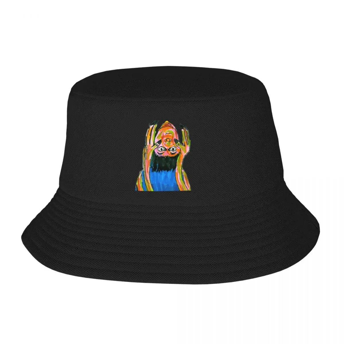 

Headless Hue: A Colorful Conundrum - Original and Unique Marker Drawing - New Artist Bucket Hat black Mens Cap Women's